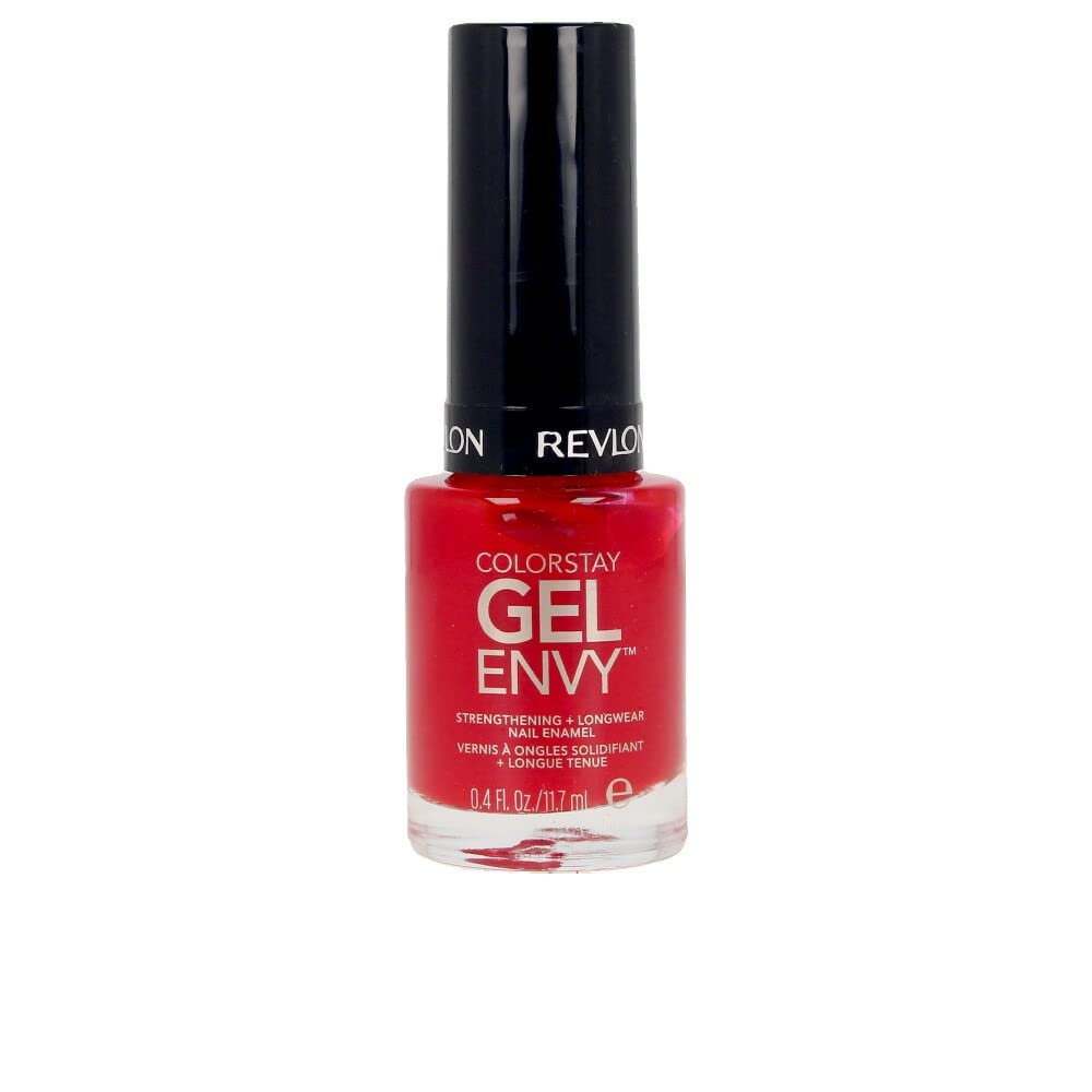 Revlon ColorStay Gel Envy Longwear Nail Polish, with Built-in Base Coat & Glossy Shine Finish, in Red/Coral, 550 All On Red, 0.4 oz Beauty & Personal Care REVLON