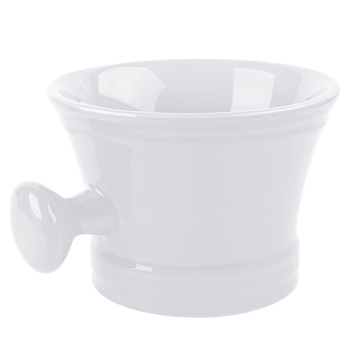 Linkidea Large Ceramic Shaving Mug with Handle, Deep Lather Bowl for Men Wet Shaving, Heavy Duty Shave Soap Cup for Brush Lathering (White) Beauty and Personal Care Linkidea