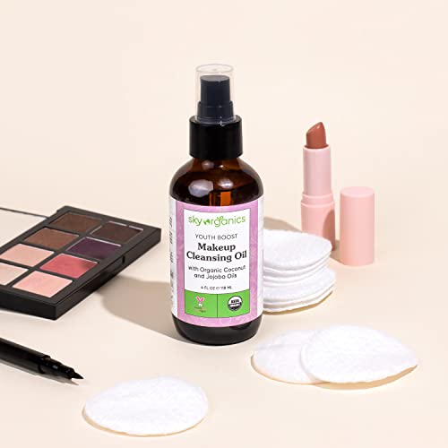 Sky Organics Youth Boost Makeup Cleansing Oil for Face USDA Certified Organic to Cleanse, Moisturize & Nourish, 4 fl. Oz Beauty & Personal Care Sky Organics