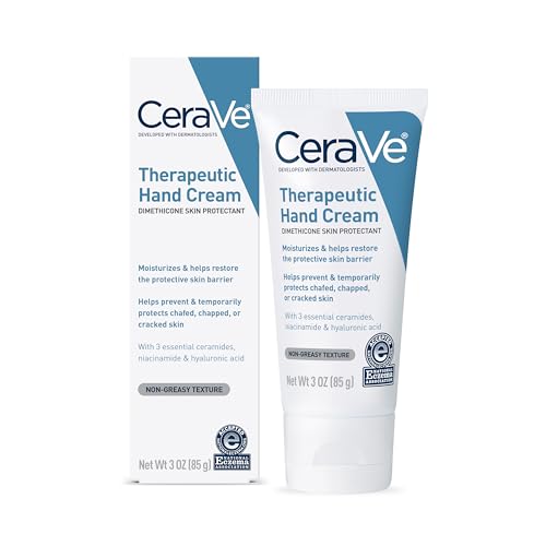 CeraVe Therapeutic Hand Cream for Dry Cracked Hands With Hyaluronic Acid and Niacinamide, Fragrance Free 3 Ounce Beauty and Personal Care CeraVe Default Title