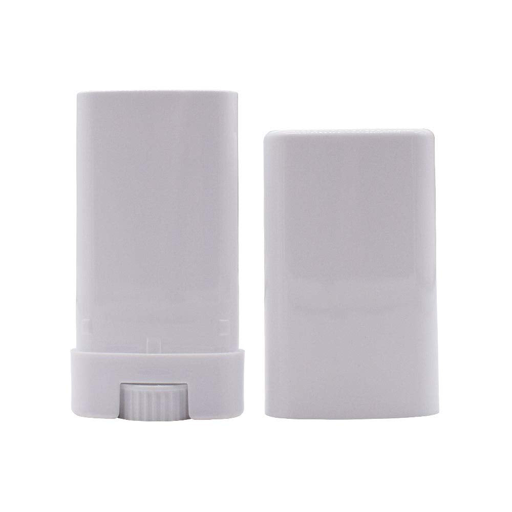 Healthcom 15ml White Plastic Deodorant Containers 0.5 Oz New Empty Oval Lip Balm Tubes for Lipstick Crayon Chapstick DIY Make Your Own Deodorant Beauty and Personal Care Healthcom
