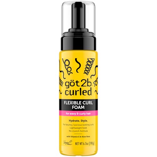 Got2B Curled Flexible Curl Foam, 6.7 Fl Oz, Hair Mousse for Frizz Control and Heat Protection, Lightweight Hold, No-Crunch Definition for Wavy & Curly Beauty & Personal Care Got2B
