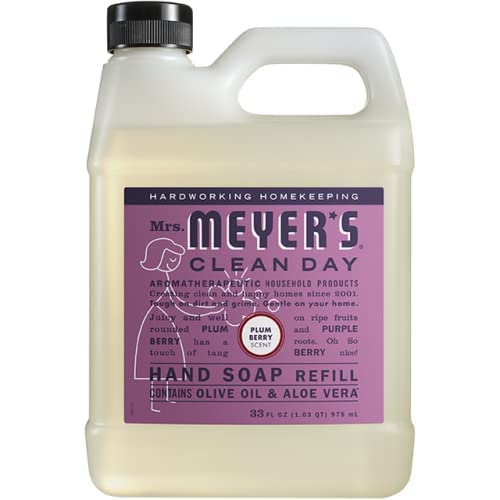 Meyers Mrs Clean Day Liquid Hand Soap Refill Variety Pack, 1 Rain Water, 1 Oat Blossom, 1 Plum Berry, 33 FL OZ (3 CT) Beauty & Personal Care Mrs. MEYER'S