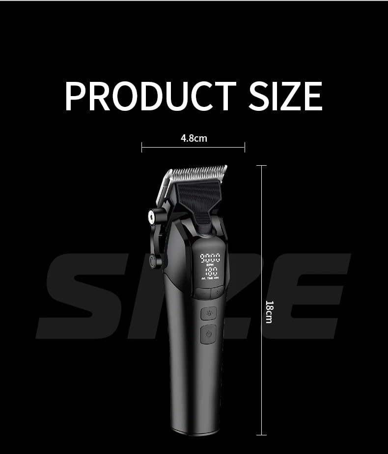 QDKVTNDJZ Professional Hair Clippers for Men, DLC Blade Electric Barber with LED Display Wireless USB Rechargeable Trimmer with 10 Guide Combs Beauty and Personal Care QDKVTNDJZ