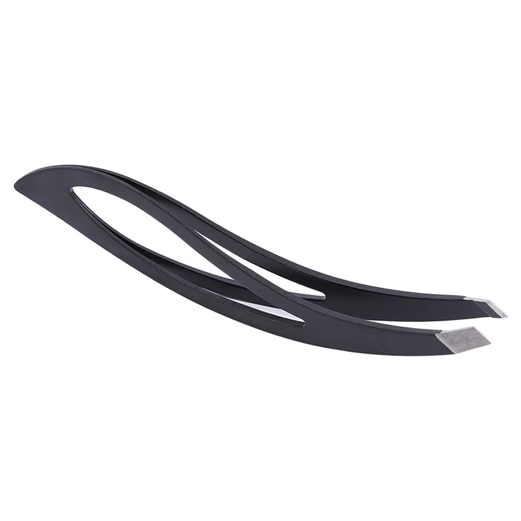 Black Eyebrow Tweezers Professional Stainless Steel Slanted Flat Point Tip Hair Removal Eye Brow Beauty and Personal Care PNAWLLCF
