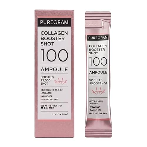 PUREGRAM Collagen Booster Shot 100 Ampoule, Daily Spicule Microneedling Collagen Serum for Skin Texture, Elasticity Look & Healthy Glow Beauty & Personal Care PUREGRAM