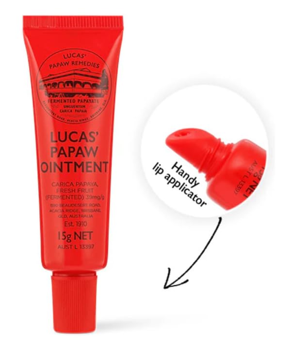 Lucas Papaw Ointment - 15g Tube with Lip Applicator - Multi-Purpose Balm for Chapped Lips, Minor Burns, Sunburn, Cuts, Insect Bites, and Diaper Rash Beauty & Personal Care Lucas Papaw