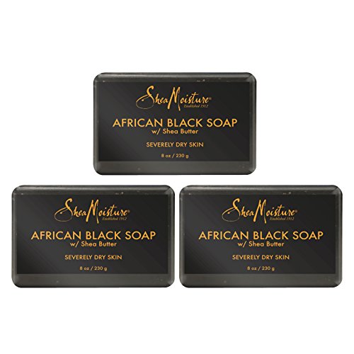 Shea Moisture African Black Soap With Shea Butter 8 oz (Pack of 3) Beauty & Personal Care Shea Moisture