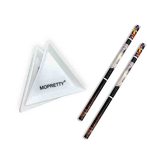 Crystal Pick up Tool Rhinestones Picker Pencil Nail Art Gem Wax Pen Yellow 2pcs + 3 Triangular plates Beauty & Personal Care MOPRETTY