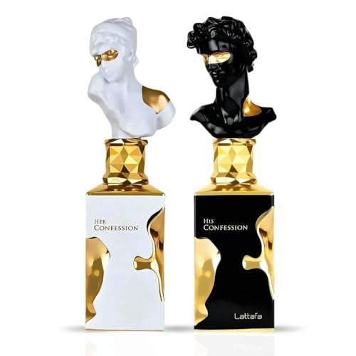 Lattafa His Confession & Her Confession Perfume Set - Eau de Parfum for Men & Women - 2 x 100ml Long-Lasting Fragrance Gift Bundle Beauty & Personal Care Lattafa