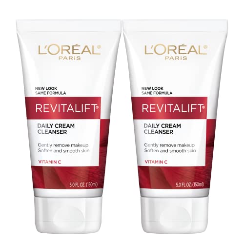 L'Oreal Paris Revitalift Daily Cream Cleanser, Gentle Makeup Remover Face Wash with Vitamin C 5 fl. oz (Pack of 2) Beauty & Personal Care L'Oreal Paris