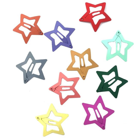 Duehut HLLMX 20 PCS Barrettes For Girls, Women, Toddlers Kids Colorful Hair Barrette Cute Lovely Metal Hair Snap Clips Fashion Stars Barrettes Beauty & Personal Care Duehut