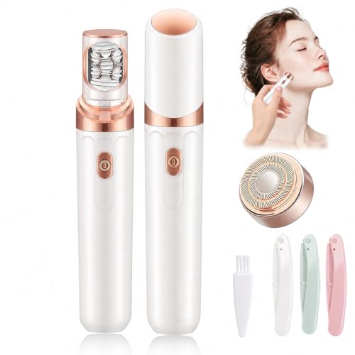 Facial Hair Removal for Women, 2-in-1 Epilator for Women Face, 3X Tweezer Head Painless Hair Remover for Face Woman with LED & USB(Pearl White) Beauty and Personal Care Wudajie