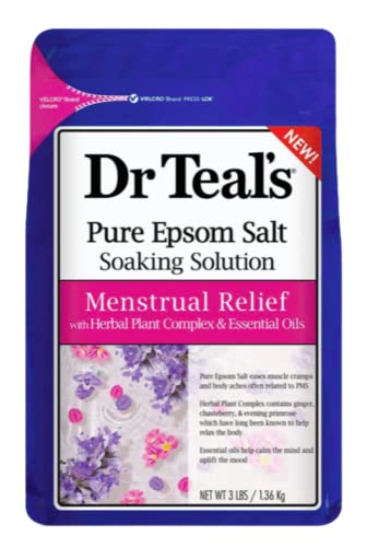 Menstrual Relief Pure Epsom Salt with Herbal Plant Complex & Essential Oils-3 lbs Beauty and Personal Care Dr Teal's