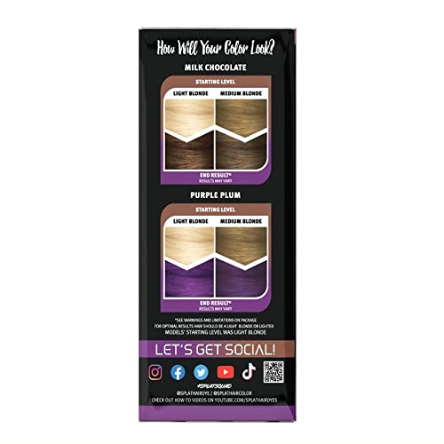 SPLAT MELTS COMPLETE KIT WITH BLEACH AND 2 SEMI-PERMANENT HAIR COLORS (Purple Plum & Milk Chocolate) Beauty & Personal Care Splat