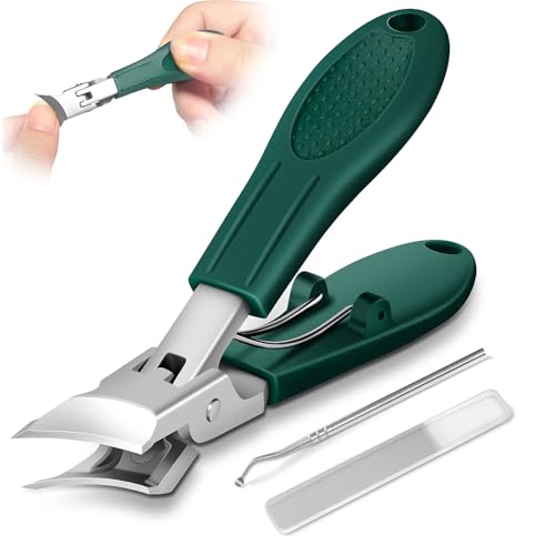 Eagle Beak Beveled Nail Clippers, Upgrade Stainless Steel Wide Jaw Opening Anti-Splash Nail Clipper Set of 3-Piece, Long Handle Angled Head Toenail Beauty and Personal Care Xeaejex Default Title