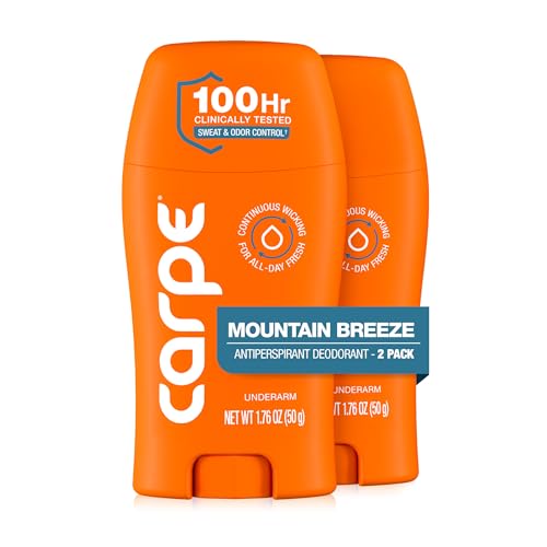 Carpe Underarm Antiperspirant Deodorant for Men and Women - 100 Hour Sweat & Odor Control - Clinical Strength Deodorant for Men - Long Lasting Beauty and Personal Care Carpe