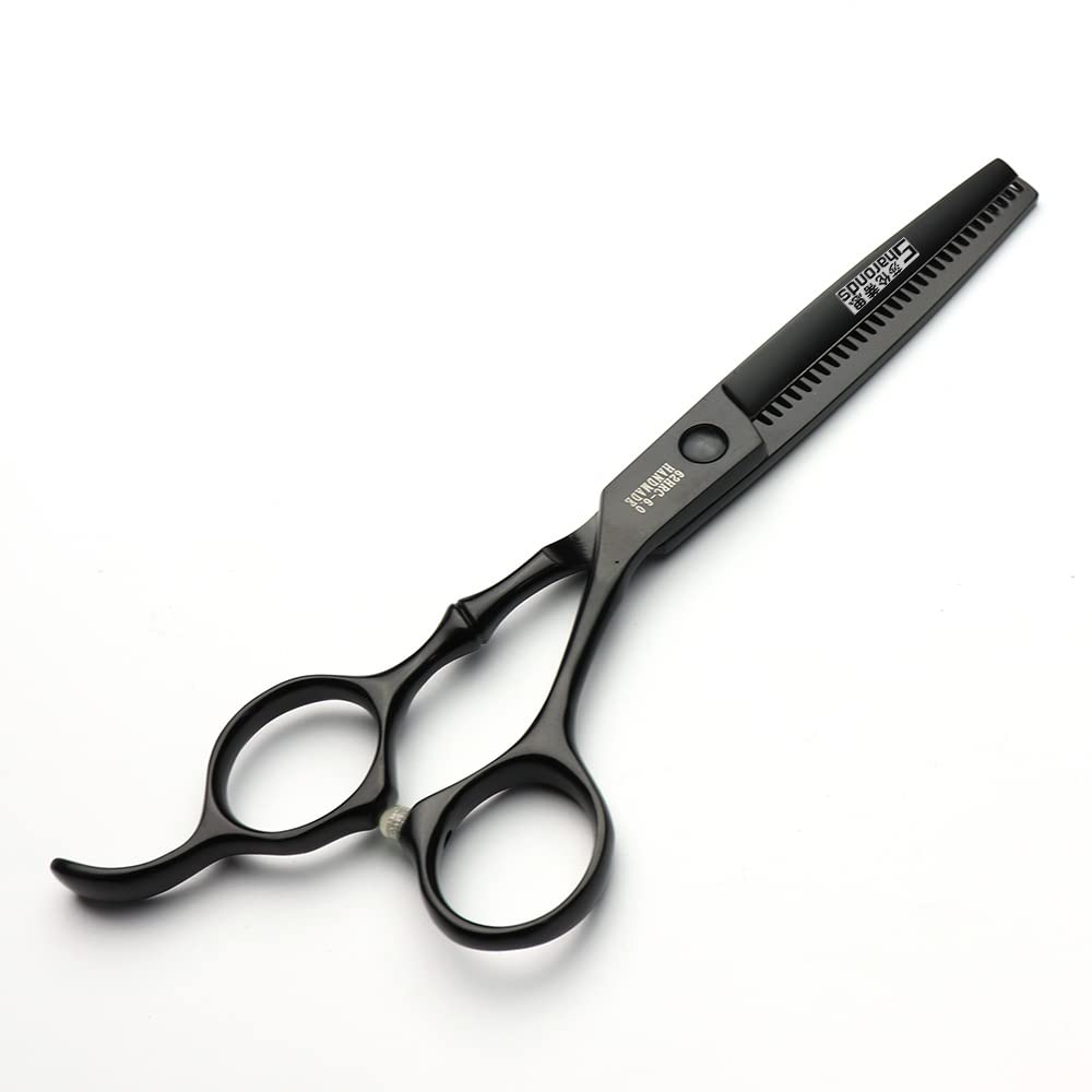 SHARONDS 6/7 Inch Professional 440C Hair Cutting Scissor Salon Hairdressing Thinning Shears Perfect for Barber and Home Use (6 in tooth)