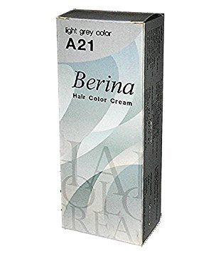 Berina Permanent Hair Dye Color Cream #A21 Light Grey Cool Hot Crezy Fashions Beauty & Personal Care Berina