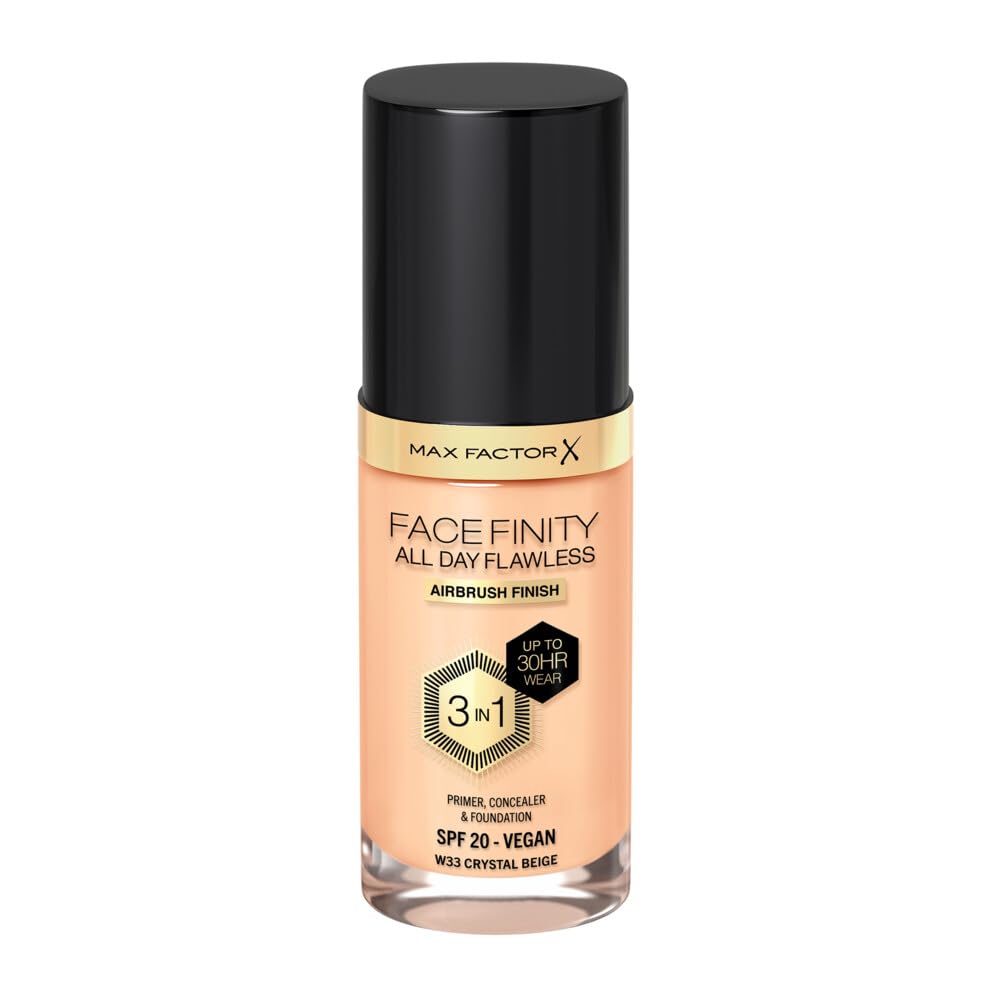 Max Factor Facefinity All Day Flawless 3 In 1 Foundation SPF 20, No. 33 Crystal Beige