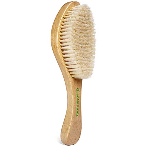 GranNaturals Soft Bristle Hair Brush - Curved Boar Bristle Vintage Style Hairbrush for 360 Waves, Sleek Slick Back Ponytail & Bun, Smoothing, Fades Beauty & Personal Care GranNaturals