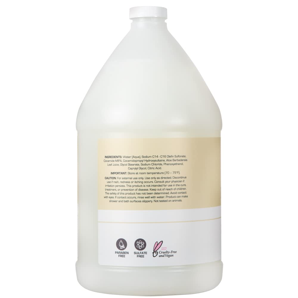 Ginger Lily Farms Club & Fitness Nourishing Body Wash, 100% Vegan & Cruelty-Free, Bath & Shower Gel for Men and Women, Fragrance Free, 1 Gallon (128 Beauty & Personal Care Ginger Lily Farms