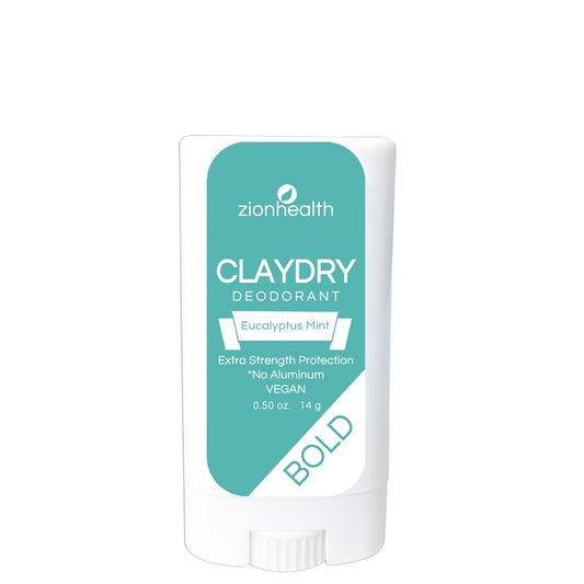 Clay Dry Bold Eucalyptus Mint Vegan Deodorant Zion Health 2.5 oz Stick Beauty and Personal Care Zion Health