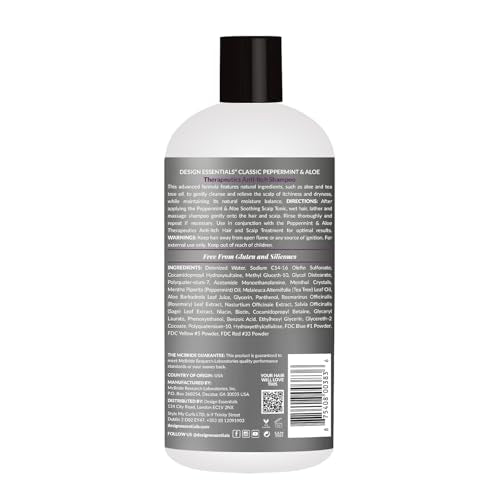 Design Essentials Peppermint & Aloe Therapeutics AntiItch Shampoo Control Scalp Flaking & Itching, 32 Fl Oz Beauty & Personal Care Design Essentials