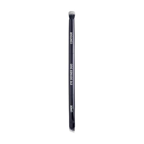 Lune+Aster Eye Definer Duo Brush | Dual-Ended Eye Makeup Brush To Apply Eyeliner, Blend Eyeshadow. Made with Alumium Handle, Vegan Bristles. Beauty & Personal Care Lune+Aster