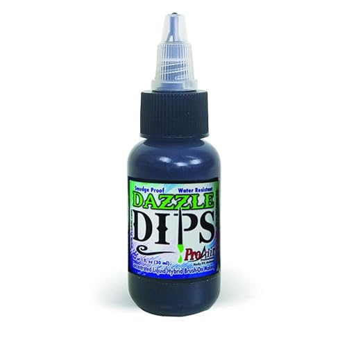 Face Painting Makeup - ProAiir Waterproof Brush On Dazzle DIPS - 1 oz (30ml) Black Beauty & Personal Care ShowOffs Body Art