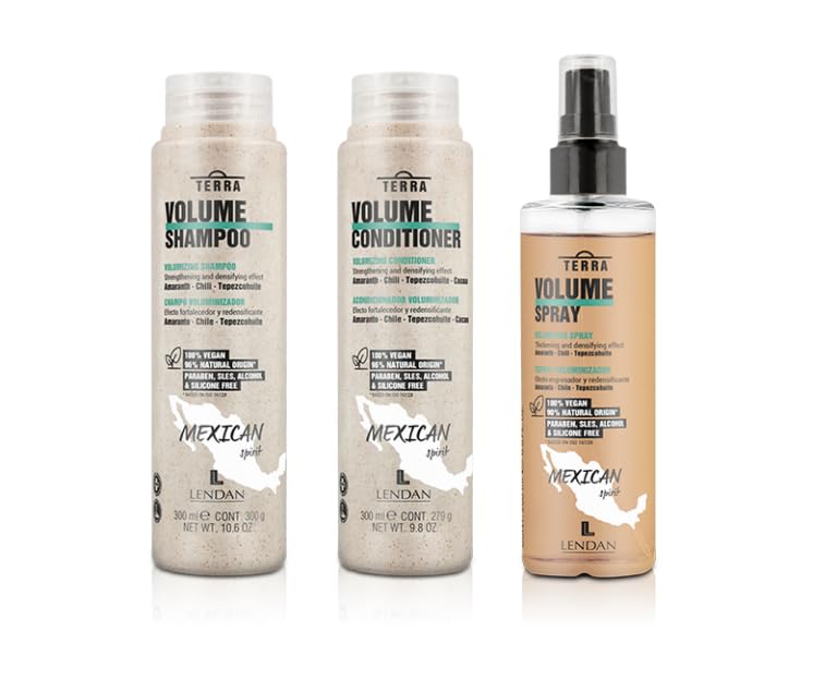 Lendan - Hair Volume Kit - Terra Mexican Spirit - Shampoo 300 ml + Conditioner 300 ml + Spray 200 ml Beauty & Personal Care Lendan