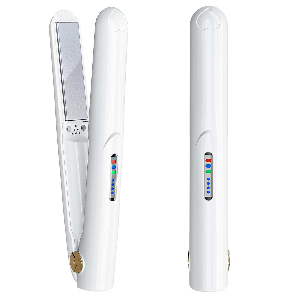 Cordless Hair Straightener and Curler 2 in 1 Ceramic Flat Iron Mini Cordless Portable Travel Hot Tools Straight Curl for Women Men USB Rechargeable