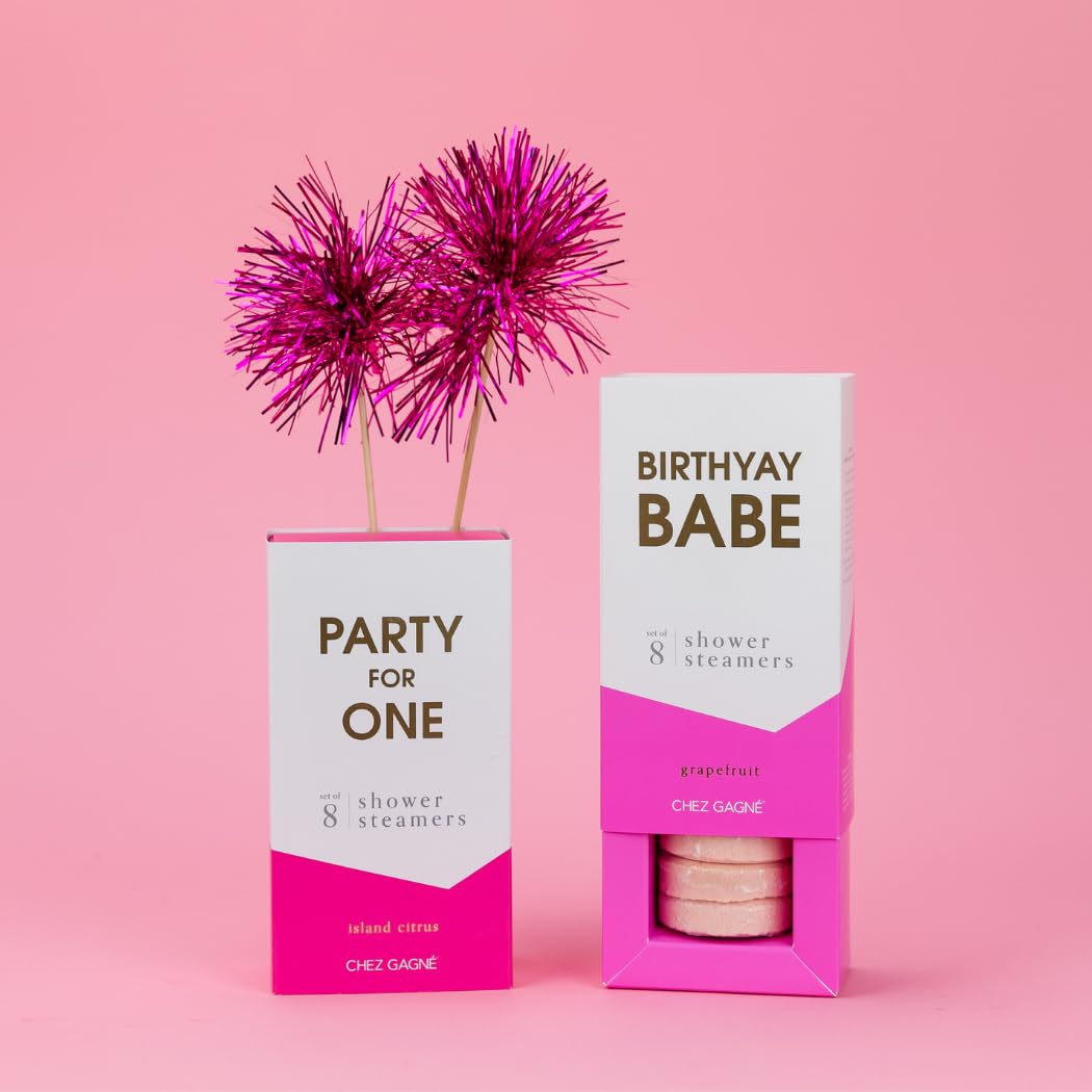 Aromatherapy Shower Steamers - Birthyay Babe - Grapefruit, Set of 8 - Vegan, Cruelty-Free, Made in USA - Paraben, Sulfate & Phthalate-Free - Birthday Beauty and Personal Care Chez Gagné