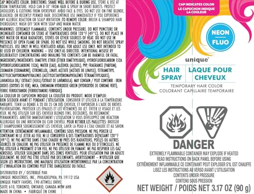 Blue Neon Hair Spray - 4.5 fl oz (1 Pc) - Perfect for Your Bold Standout Look & Special Events Beauty & Personal Care Unique