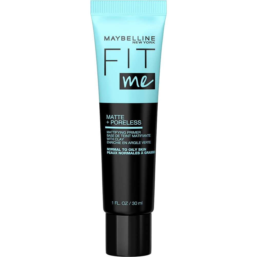 Maybelline Fit Me Matte + Poreless Mattifying Face Primer Makeup With Sunscreen, Broad Spectrum SPF 20, 16HR Wear, Shine Control, Clear, 1 Count Beauty & Personal Care MAYBELLINE