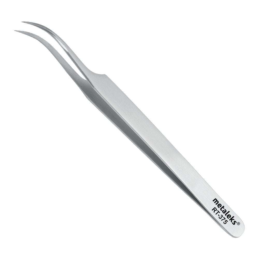 Eyelash Extension Tweezer with Straight and Curved Tip With Black Double Tweezer Magnetic Pouch Beauty and Personal Care metaleks