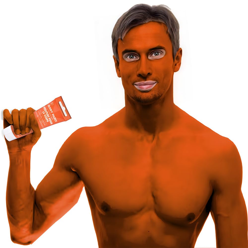 Orange Body Paint for Halloween - 3.4 oz. (1 Pc.) - Vibrant & Easy-to-Apply Costume Makeup, Perfect for Props and Parties Beauty & Personal Care Amscan