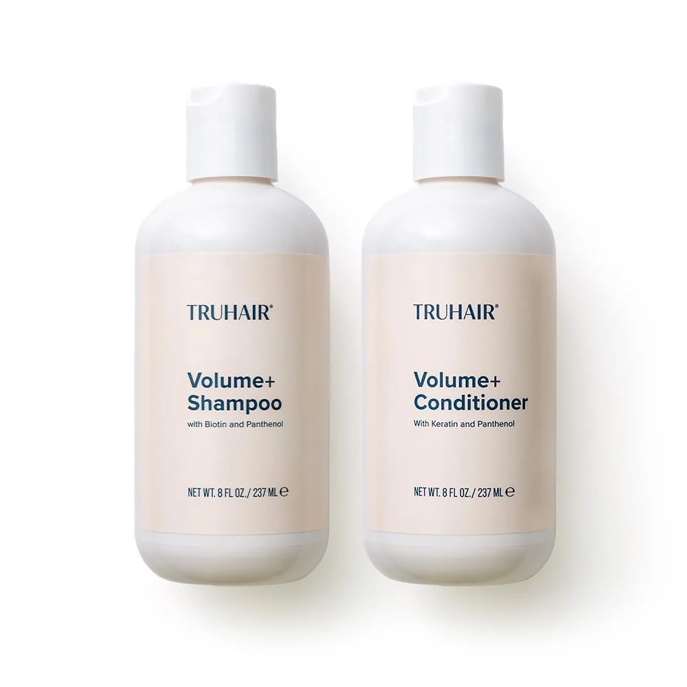 TRUHAIR Volume+ Shampoo and Conditioner Set, Biotin and Keratin Infused Hair Care Duo - Adds Lift & Body, Volumizing & Strengthening Formula Without Beauty & Personal Care Truhair
