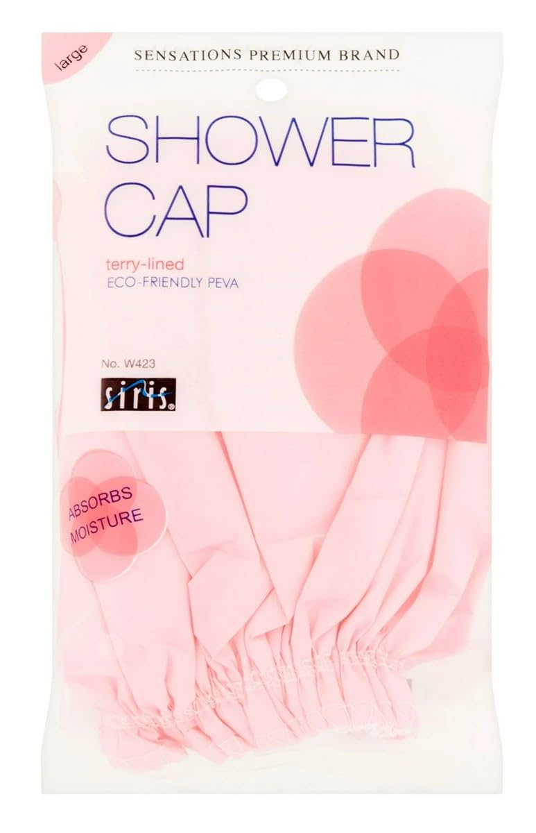 Siris Shower Cap Large Terry Lined Vinyl (Assorted Colors) Beauty and Personal Care Siris