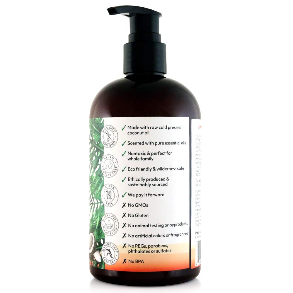 Coco Fiji Face & Body Lotion Infused With Coconut Oil | Lotion for Dry Skin | Moisturizer Face Cream & Massage Lotion for Women & Men | Lemongrass Beauty & Personal Care Organic Fiji