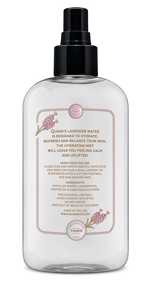 Quinn’s Lavender Water- Natural Pillow Spray - Relaxing Aromatherapy - Facial Body Mist 8 Ounce Beauty & Personal Care Quinn's