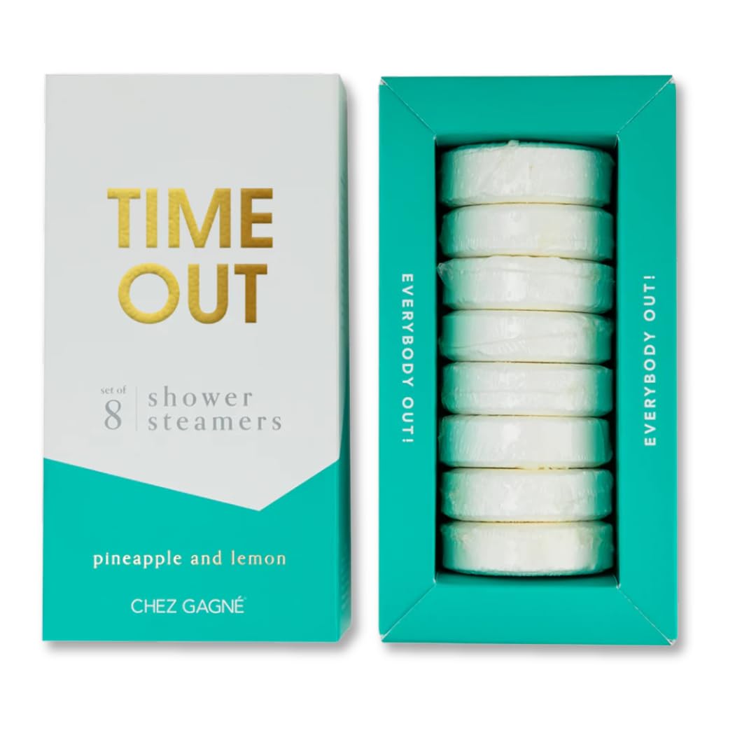 Aromatherapy Shower Steamers - Time Out - Pineapple Lemon, Set of 8 - Vegan, Cruelty-Free, Made in USA - Paraben, Sulfate & Phthalate-Free - Funny Beauty and Personal Care Chez Gagné