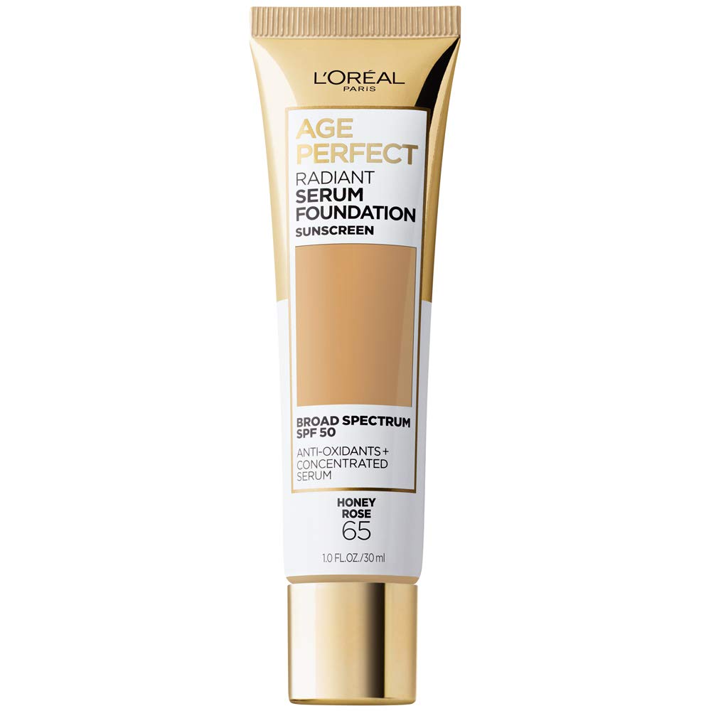 L'Oreal Paris Age Perfect Radiant Serum Foundation with SPF 50, Honey Rose, 1 fl. oz.