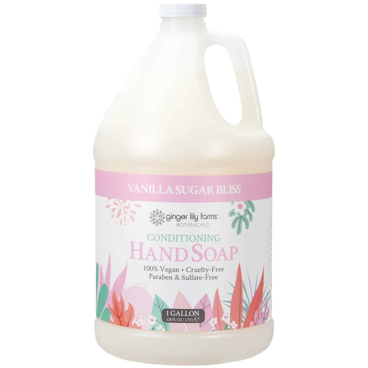 Ginger Lily Farms Botanicals Conditioning Liquid Hand Soap Refill, 100% Vegan & Cruelty-Free, Vanilla Sugar Bliss Scent, 1 Gallon (Pack of 4) Beauty & Personal Care Ginger Lily Farms