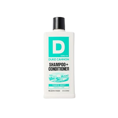 Duke Cannon Supply Co. Tropic Drift 2-in-1 Shampoo and Conditioner for Men - 14 fl oz - Coconut + Lime Scent - Made with Tea Tree Oil & Menthol Beauty & Personal Care Duke Cannon Supply Co.