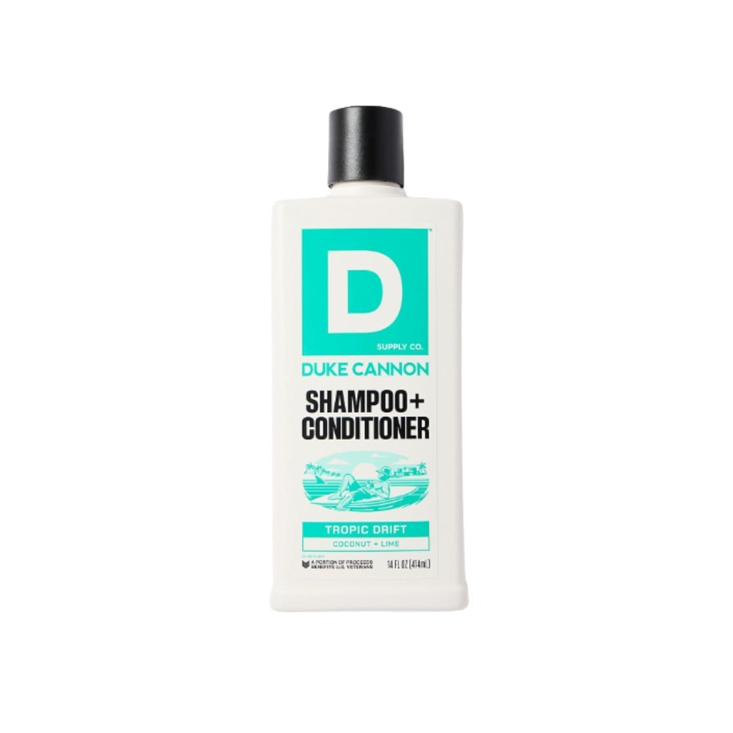 Duke Cannon Supply Co. Tropic Drift 2-in-1 Shampoo and Conditioner for Men - 14 fl oz - Coconut + Lime Scent - Made with Tea Tree Oil & Menthol Beauty & Personal Care Duke Cannon Supply Co.