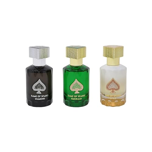 Jo Milano Game of Spades TOPAZ, EMERALD and DIAMOND 3 pcs 30ml Parfum spray Diamond Collection SET for Unisex NEW Beauty & Personal Care Jo Milano