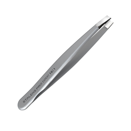 Staleks Pro EXPERT 10 Eyebrow Tweezers Type 1 - Wide Straight Tips - Stainless Steel - For Thick Eyebrow Shaping - Professional Quality Beauty and Personal Care Staleks