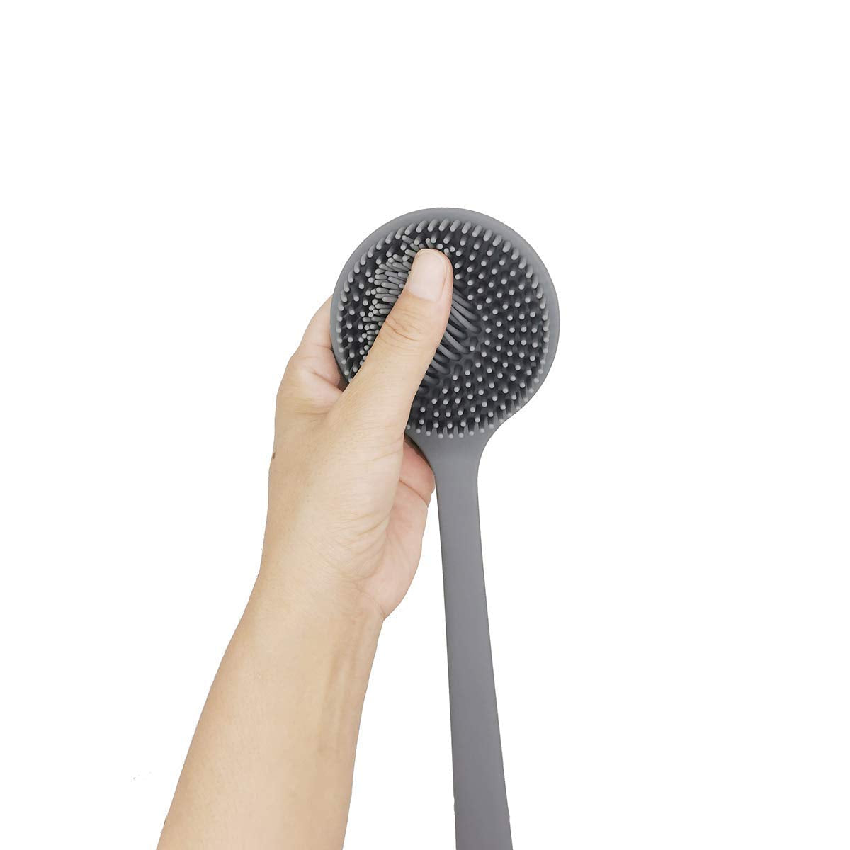 DNC Silicone Back Scrubber for Shower Bath Body Brush with Long Handle (Gray) Beauty & Personal Care DNC