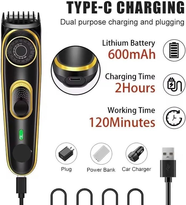 QDKVTNDJZ Electric Hair Clippers 10 Gear Adjustable Professional Barber Cutting Machine Wet and Dry Haircut Beard Trimmer Razor Beauty and Personal Care QDKVTNDJZ